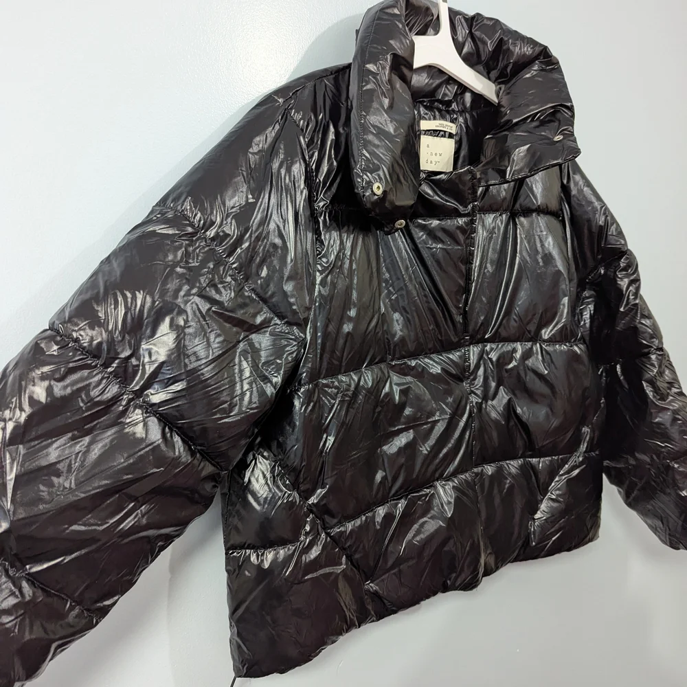 a new day Glossy Black Puffer Coat Xxl - Picture 2 of 7